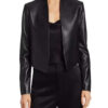 Emily In Paris Lily Collins Black Leather Jacket