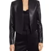 Emily In Paris Lily Collins Black Leather Jacket