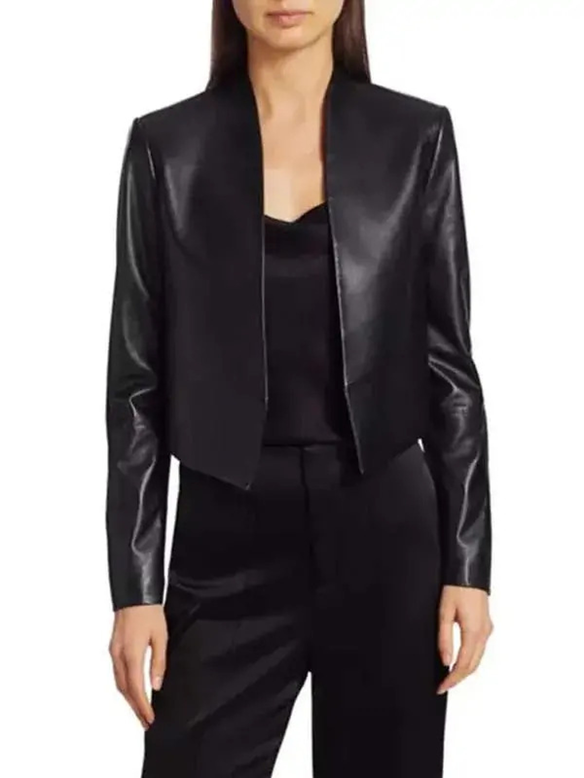 Emily In Paris Lily Collins Black Leather Jacket