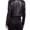 Emily In Paris Lily Collins Black Leather Jacket