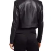 Emily In Paris Lily Collins Black Leather Jacket