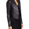 Emily In Paris Lily Collins Black Leather Jacket