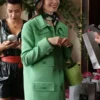 Emily In Paris Lily Collins Green Wool Coat