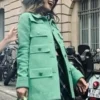 Emily In Paris Lily Collins Green Wool Coat