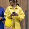 Emily In Paris S4 Emily Cooper Yellow Leather Jacket