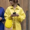 Emily In Paris S4 Emily Cooper Yellow Leather Jacket