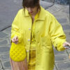 Emily In Paris S4 Emily Cooper Yellow Leather Jacket
