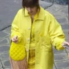 Emily In Paris S4 Emily Cooper Yellow Leather Jacket