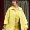 Emily In Paris S4 Emily Cooper Yellow Leather Jacket
