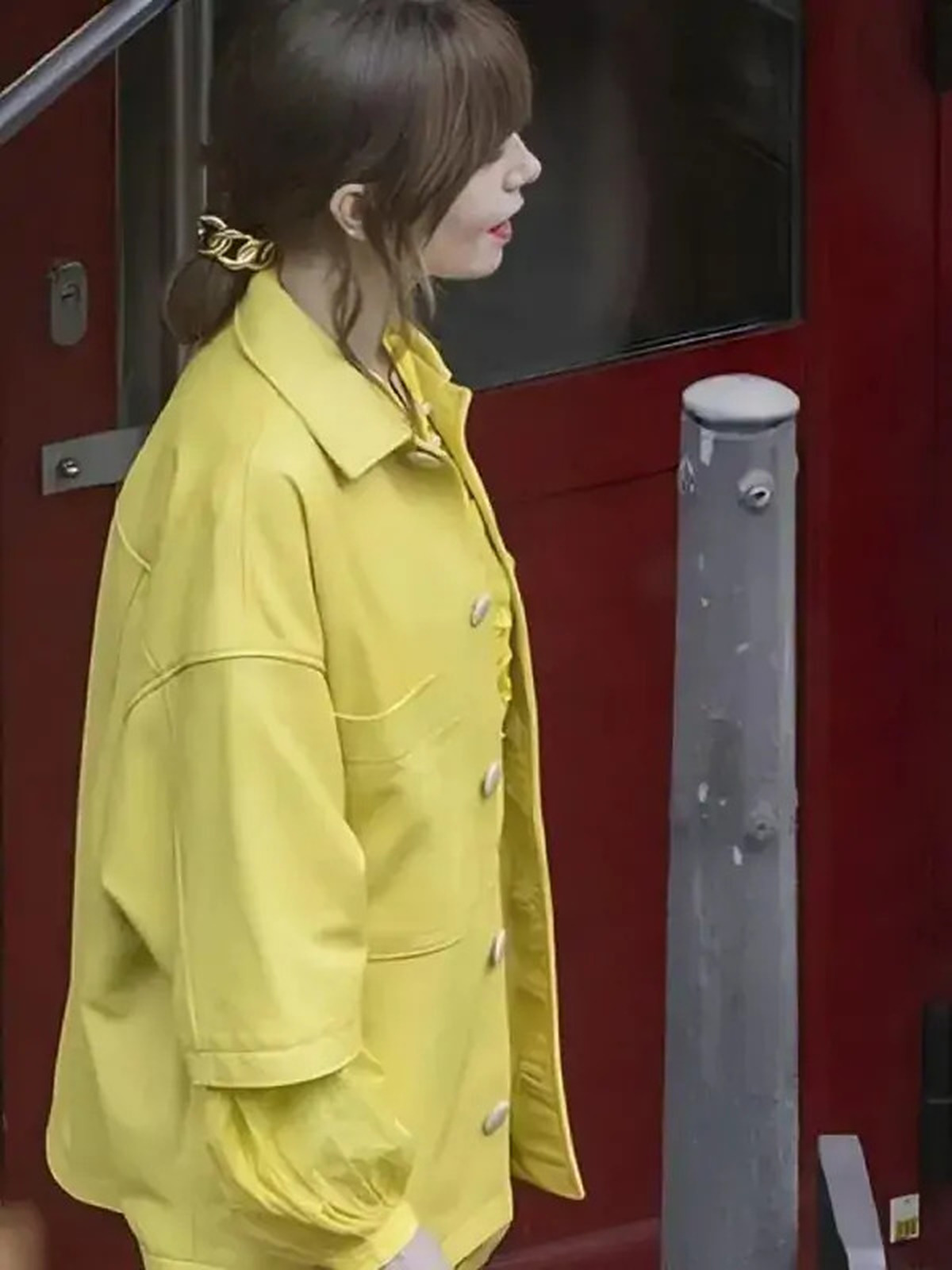 Emily In Paris S4 Emily Cooper Yellow Leather Jacket