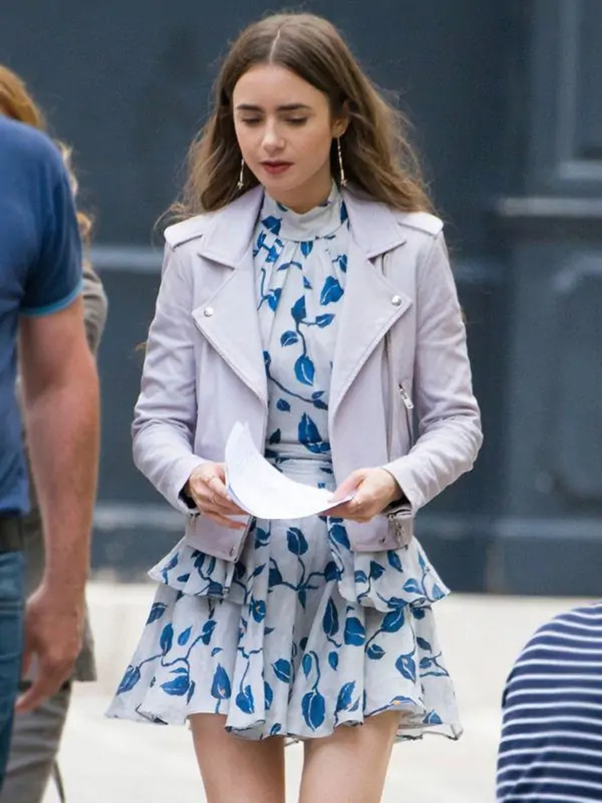 Emily In Paris S4 Lily Collins Biker Leather Jacket
