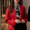 Emily In Paris S4 Lily Collins Red Leather Coat
