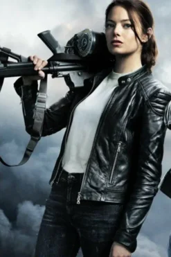 Emma Stone Zombieland Double Tap Wichita Biker Leather Jacket