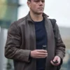 Jason Bourne Matt Damon Distressed Leather Jacket
