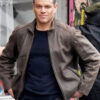 Jason Bourne Matt Damon Distressed Leather Jacket