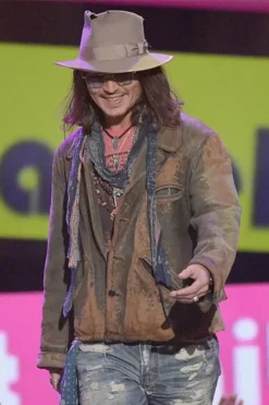 Johnny Depp Brown Leather Jacket