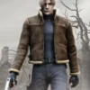 Leon Kennedy Resident Evil 4 Shearling Leather Jacket