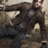 Leon Kennedy Resident Evil 4 Shearling Leather Jacket