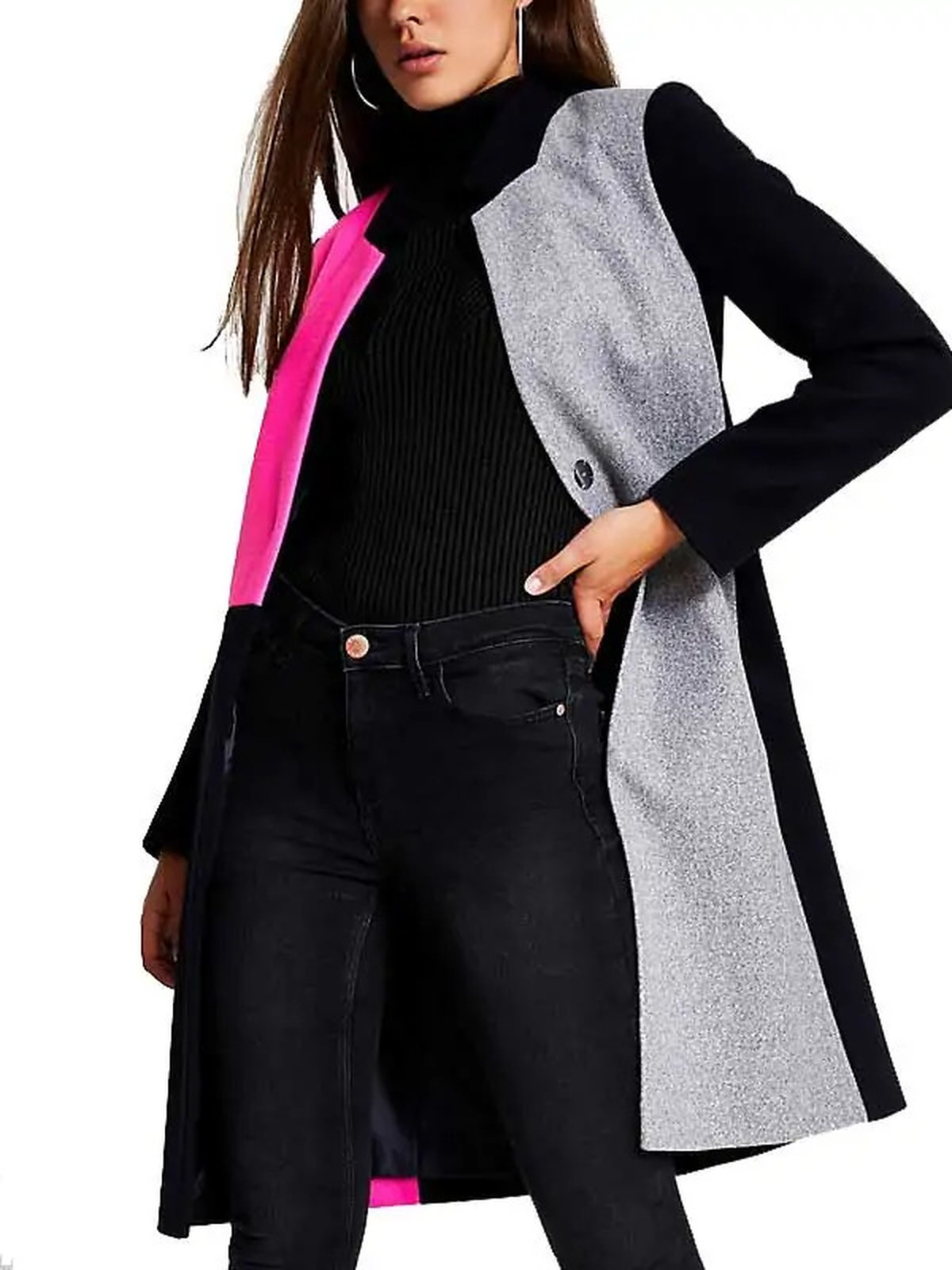 Lily Collins Emily In Paris Block Wool Coat