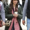 Lily Collins Emily In Paris Green Hooded Jacket