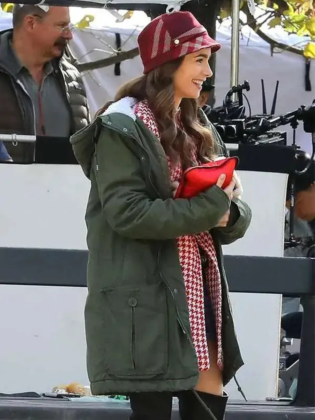 Lily Collins Emily In Paris Green Hooded Jacket
