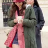 Lily Collins Emily In Paris Green Hooded Jacket