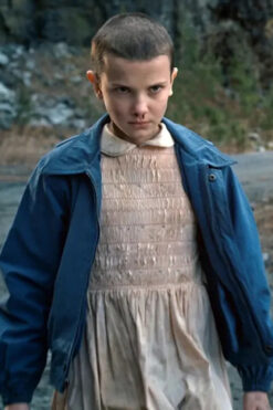Millie Bobby Brown Stranger Things Eleven Blue Jacket