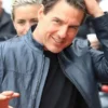 Mission Impossible Fallout Tom Cruise Blue Leather Jacket