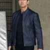 Mission Impossible Fallout Tom Cruise Blue Leather Jacket