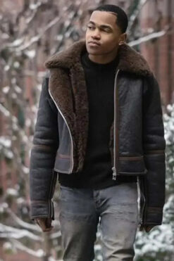 Power Book II Ghost S02 Tariq St Patrick Shearling Leather Jacket