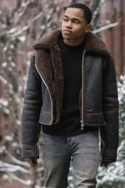 Power Book II Ghost S02 Tariq St Patrick Shearling Leather Jacket