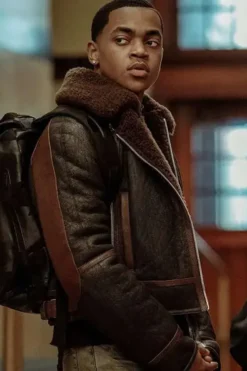 Power Book II Ghost S02 Tariq St Patrick Shearling Leather Jacket