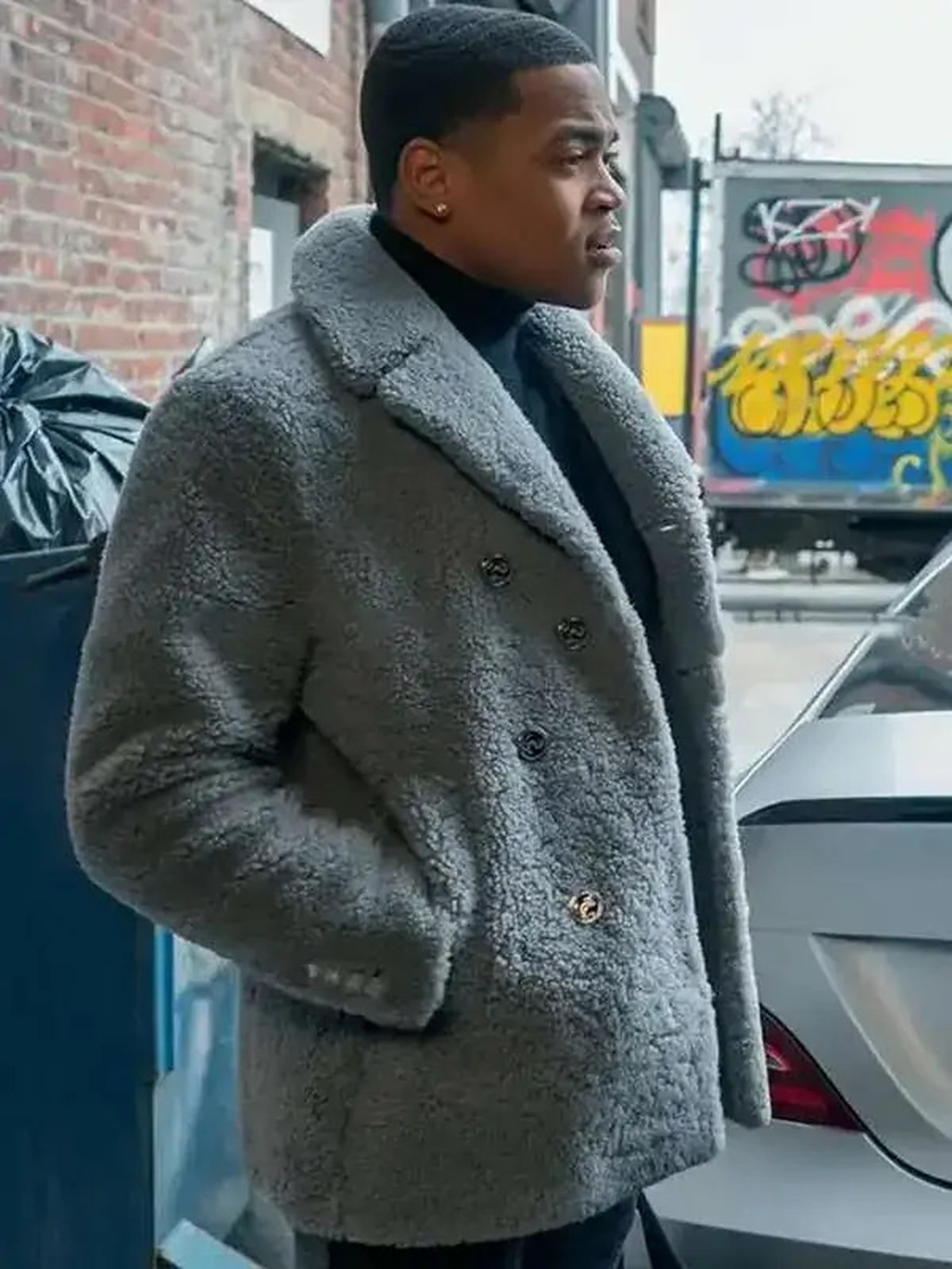 Power Book II Ghost S03 Tariq St Patrick Shearling Coat