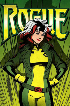 Rogue X-Men 97 Green Leather Crop Jacket