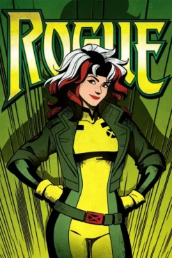 Rogue X-Men 97 Green Leather Crop Jacket
