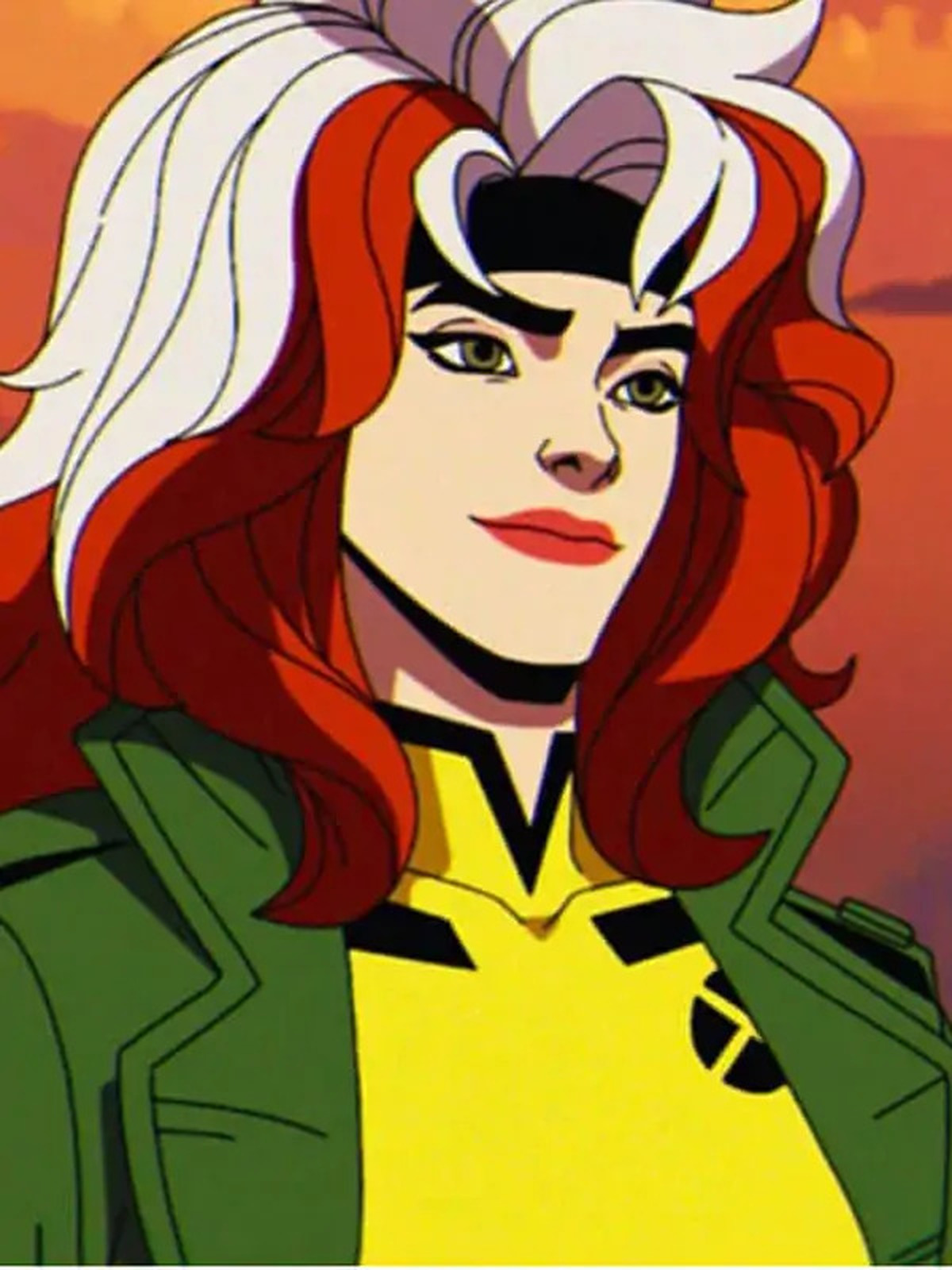 Rogue X-Men 97 Green Leather Crop Jacket