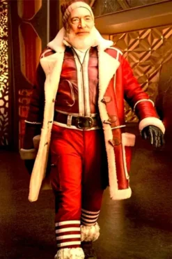 Santa Claus J.K. Simmons Red One Leather Coat