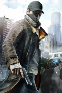 Watch Dog Aiden Pearce Black Leather Coat