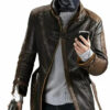 Watch Dog Aiden Pearce Black Leather Coat