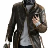 Watch Dog Aiden Pearce Black Leather Coat