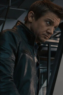 Avengers Age of Ultron Jeremy Renner Black Leather Jacket