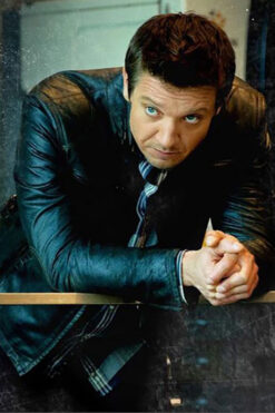 Avengers Age of Ultron Jeremy Renner Black Leather Jacket