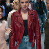 Freaky Kathryn Newton Red Leather Jacket