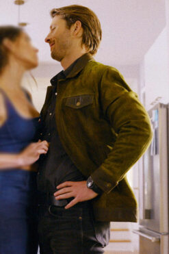 Glen Powell Hitman Suede Leather Jacket