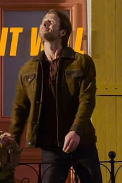 Glen Powell Hitman Suede Leather Jacket