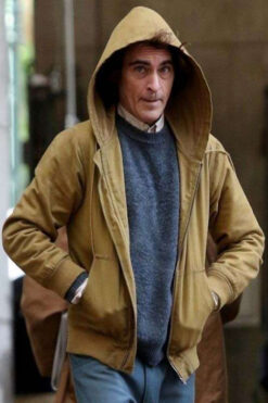 Alternative view of Joaquin Phoenix Joker Brown Hoodie Jacket