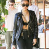 Madison Beer Black Leather Biker Jacket