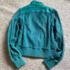 Megan Fox Turquoise Blue Leather Bomber Jacket