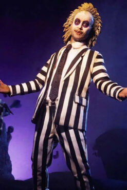 Michael Keaton Beetlejuice Striped Costume Suit