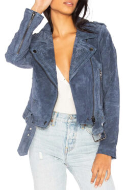 New Girl S6 Megan Fox Blue Biker Jacket